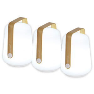LOT DE 3 LAMPES BAMBOO H.12 CM