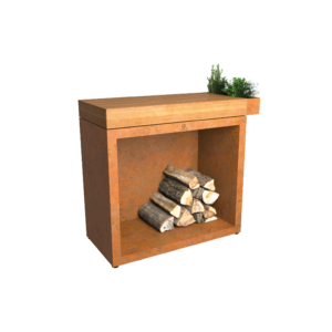 OFYR Butcher Block Storage 90 Corten Teak Wood