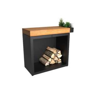 OFYR Butcher Block Storage 90 Black Teak Wood